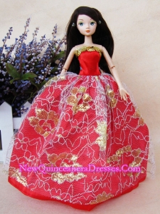 The Most Amazing Red Dress with Sequins Made to Fit the Barbie Doll