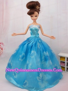 Elegant Printing Ball Gown Party Clothes Barbie Doll Dress