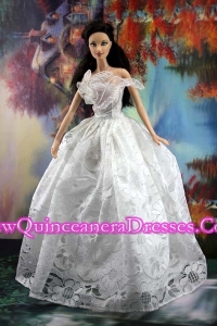 Lace White Off The Shoulder To Wedding Dress For Noble Barbie