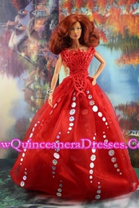 The Most Amazing Red Dress with Sequins Made To Fit The Barbie Doll