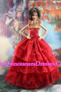 Amazing Red Lace Party Dress Made To Fit the Barbie Doll