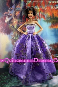 Appliques New Fashion Princess Pink Dress Gown For Barbie Doll