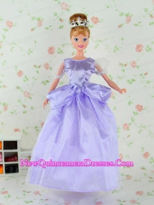 Beautiful Lilac Tulle Party Dress for Noble Barbie Doll