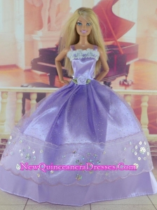 Gorgeous Lilac Gown With Sequins Made to Fit the Barbie Doll