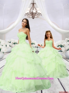 Most Popular Beading and Ruching Light Green Princesita Dress for 2015