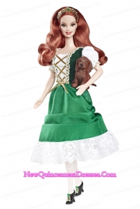 Lovely Handmade Holiday Dress Green Taffeta Barbie Doll Dress