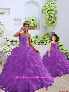 Trendy Purple Princesita Dress with Beading and Ruffles for 2015 Spring