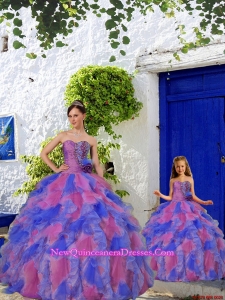 Fashionable Multi-color Princesita Dress with Beading and Ruffles