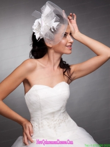 Beautiful Taffeta and Net Pearls Net Yarn Bridal Fascinators