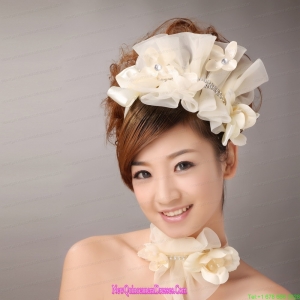 Champagne Organza Special Occasion and Outdoor Fascinators/ Hairband