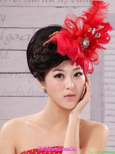 Red Feather Flower Special Occasion Fascinators