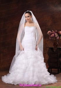 Classical White Organza Veil For Wedding