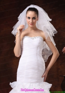 Four-tier Elbow Wedding Veil With Pencil Edge