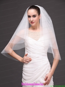 White Tulle Wedding Veil With Two-tier