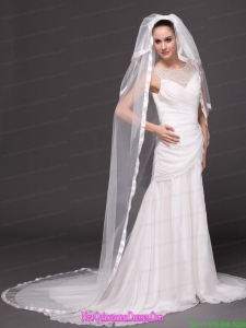 3 Layers and Appliques Ball Gown Bridal Veils For Wedding