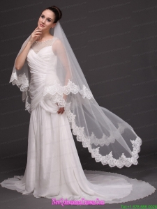 Two-tier Tulle With Lace For Wedding