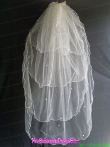 Beading Four Layers Tulle Fashionable Wedding Veil