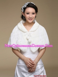 Fold Over Collar Special Occasion Rabbit Fur Shawls