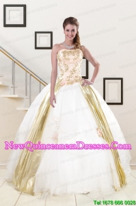 Perfect Ruffeld Layers 2015 Quinceanera Dresses with Strapless