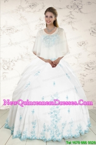 Custom Made Strapless Appliques 2015 Quinceanera Dresses in White