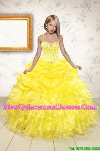 Beand New Beading and Ruffles Flower Girl Dress in Yellow for 2015