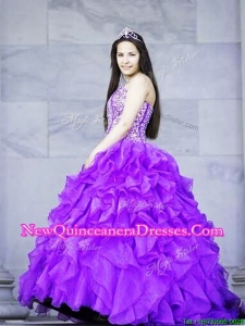 Gorgeous Brush Train Quinceanera Dress with Beading and Ruffles