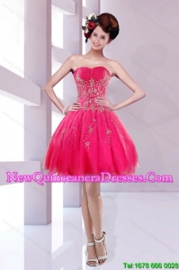 2015 New Style Sweetheart Dama Dress with Appliques