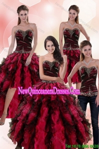 Wonderful Multi Color Detachable Quinceanera Skirts with Ruffles and Beading