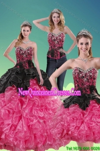 2015 Unique Multi Color Detachable Quinceanera Skirts with Beading and Ruffles