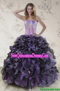 Elegant 2015 Sweet 16 Dresses with Appliques and Ruffles