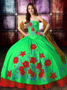 Flare Multi-color Sleeveless Satin Lace Up Sweet 16 Dresses for Military Ball and Sweet 16 and Quinceanera