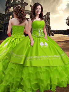 Trendy Strapless Sleeveless Zipper Quinceanera Dress Taffeta