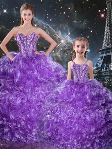 Ball Gowns Ball Gown Prom Dress Eggplant Purple Sweetheart Organza Sleeveless Floor Length Lace Up