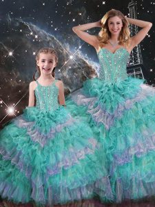 Floor Length Ball Gowns Sleeveless Multi-color Vestidos de Quinceanera Lace Up