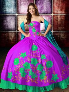 Multi-color Sleeveless Satin Lace Up Sweet 16 Dress for Military Ball and Sweet 16 and Quinceanera