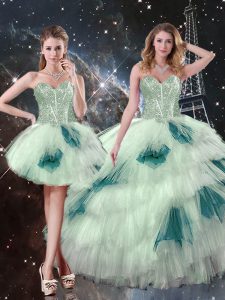 Hot Sale Floor Length Multi-color Sweet 16 Quinceanera Dress Sweetheart Sleeveless Lace Up