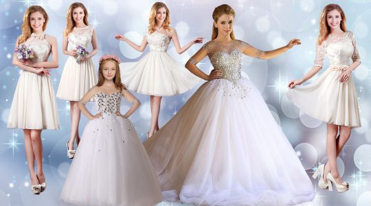 On Sale Beading Quinceanera Gowns White Lace Up Half Sleeves Floor Length