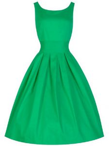 Custom Made Green Quinceanera Court of Honor Dress Prom and Party and Wedding Party with Ruching Scoop Sleeveless Lace Up