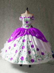 Popular Cap Sleeves Lace Up Floor Length Embroidery and Ruffles Vestidos de Quinceanera