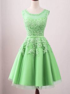 Cheap Green Vestidos de Damas Prom and Party and Wedding Party with Lace Scoop Sleeveless Lace Up