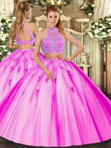 Amazing Tulle Sleeveless Floor Length 15th Birthday Dress and Beading