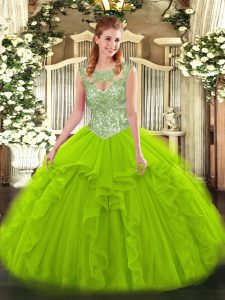 Sleeveless Lace Up Floor Length Beading and Ruffles Vestidos de Quinceanera