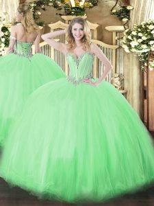 Sleeveless Tulle Lace Up Vestidos de Quinceanera for Military Ball and Sweet 16 and Quinceanera