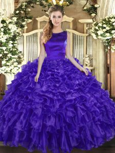 Gorgeous Sleeveless Ruffles Lace Up Ball Gown Prom Dress