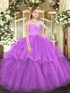 Glamorous Fuchsia Quinceanera Dress Sweetheart Sleeveless Brush Train Zipper