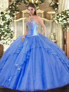 Sleeveless Beading and Ruffles Lace Up Quinceanera Dresses