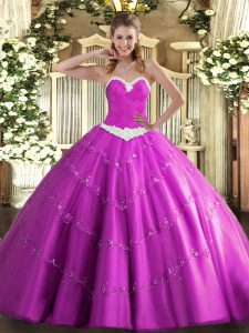 Sleeveless Appliques Lace Up 15th Birthday Dress