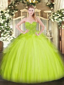 Sleeveless Lace Up Asymmetrical Lace Quince Ball Gowns