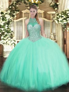 Sleeveless Beading Lace Up Sweet 16 Dresses