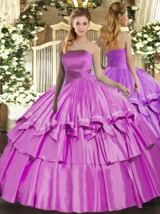 Romantic Sleeveless Ruffled Layers Lace Up Quinceanera Dresses